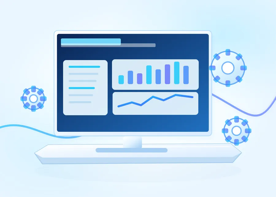 Illustration: an application with charts on a monitor