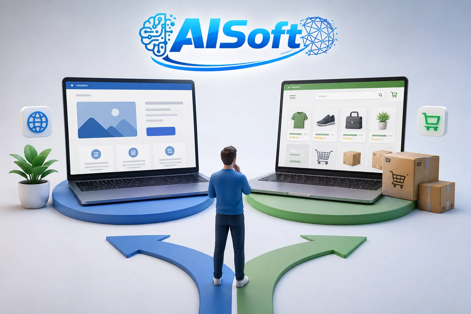 Brochure website or online shop? How to choose