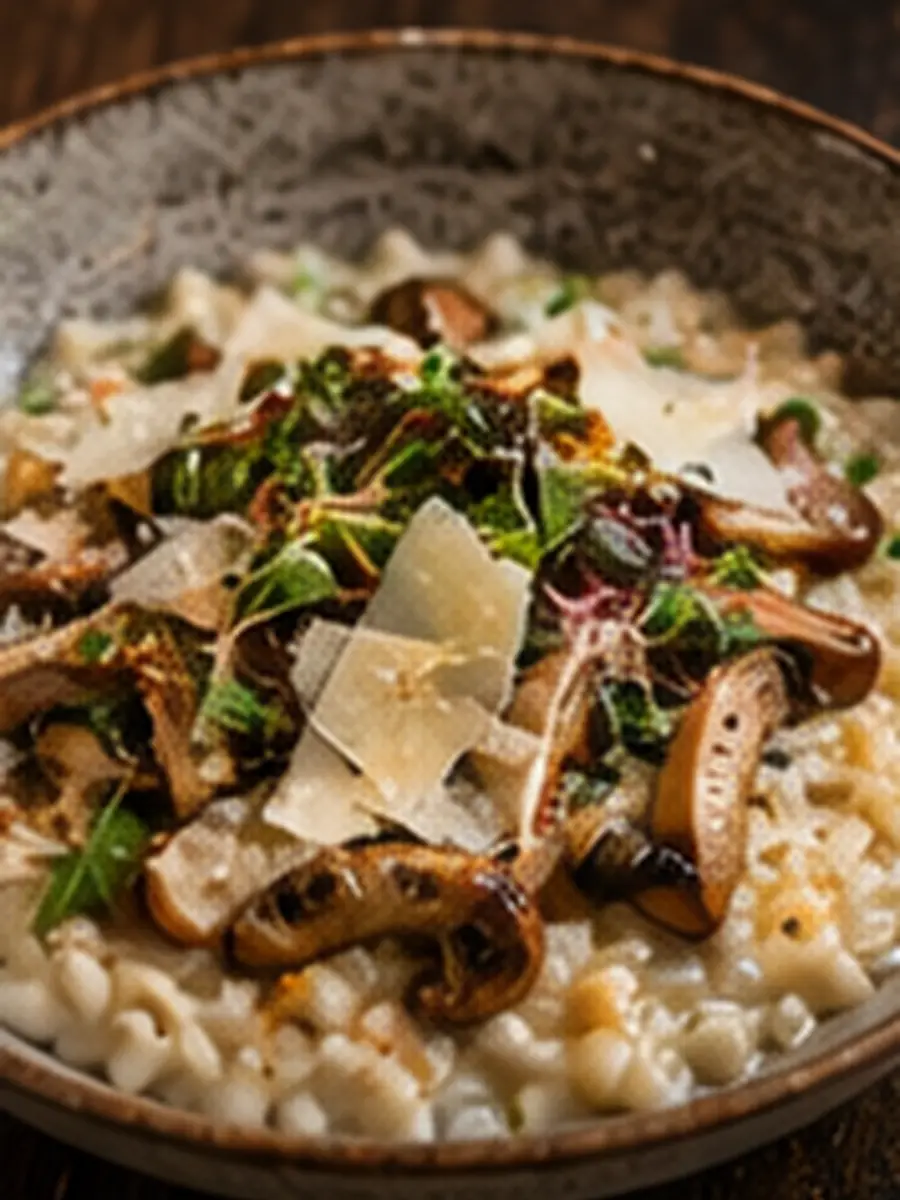 Wild mushroom risotto with parmesan