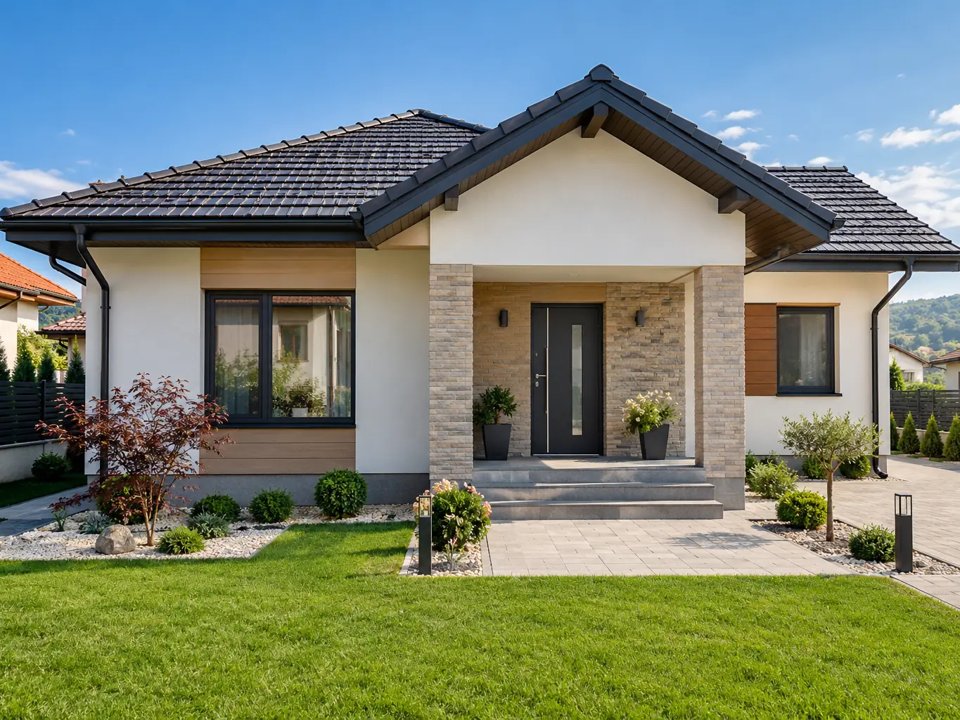 Turnkey house with a landscaped garden