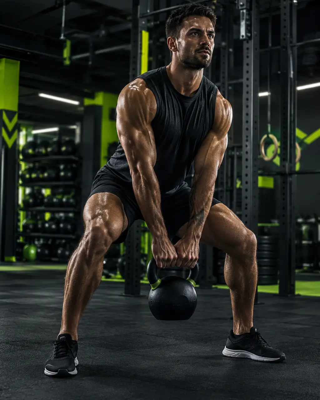 Antrenor de cross-training cu un kettlebell