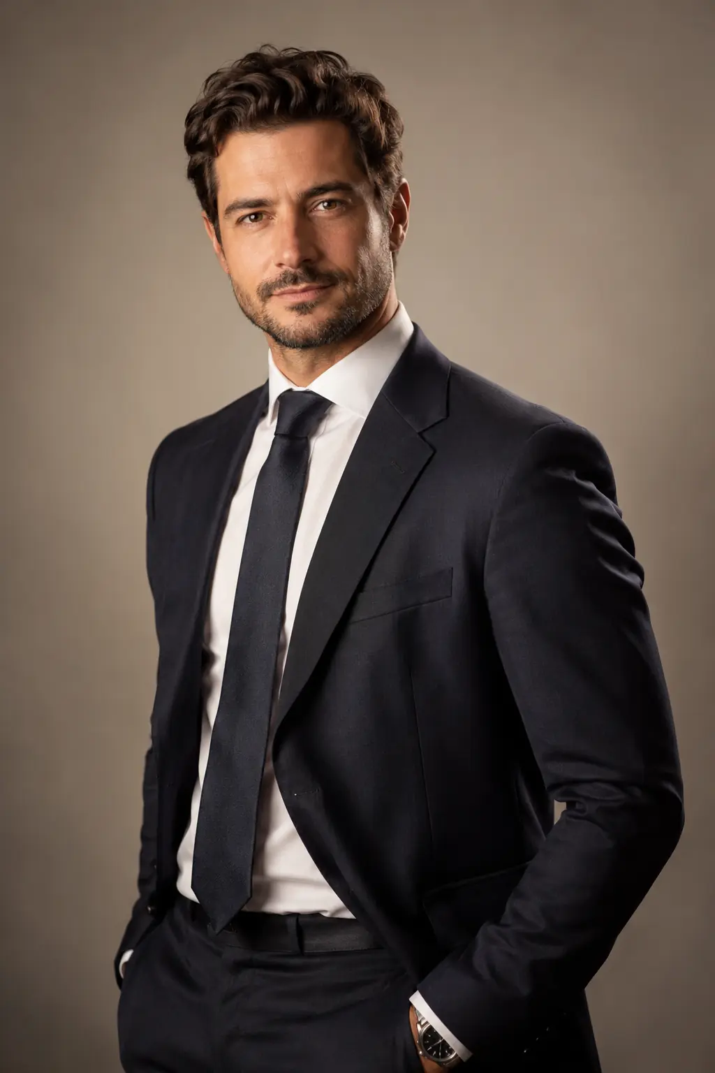 Portret profesional al unui bărbat în costum, în studio