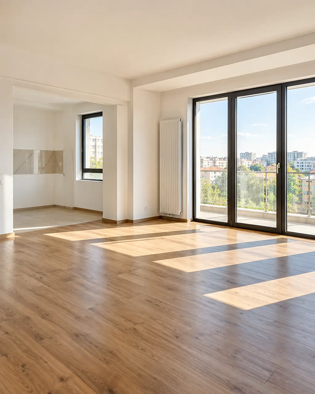 Apartament gol și luminos, pregătit pentru vânzare