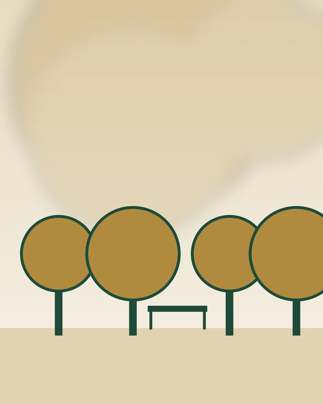 The garden behind the house, with benches for breaks