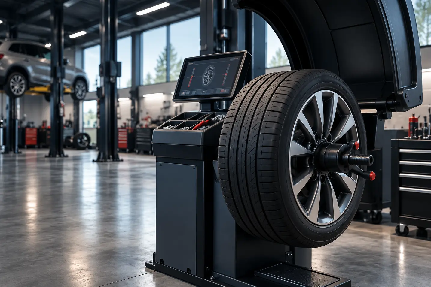Wheel on the balancing machine