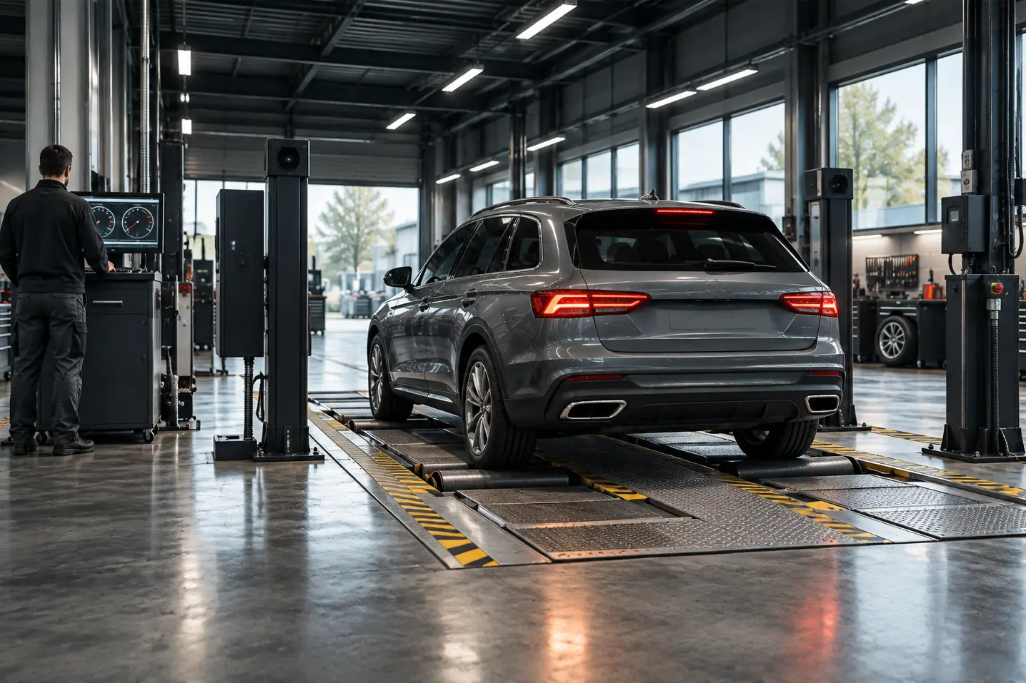 Car on the inspection line